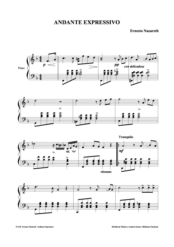 Partitura da música Andante Expressivo v.5