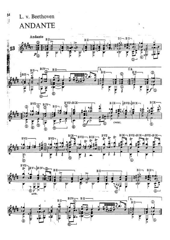 Partitura da música Andante In E Major