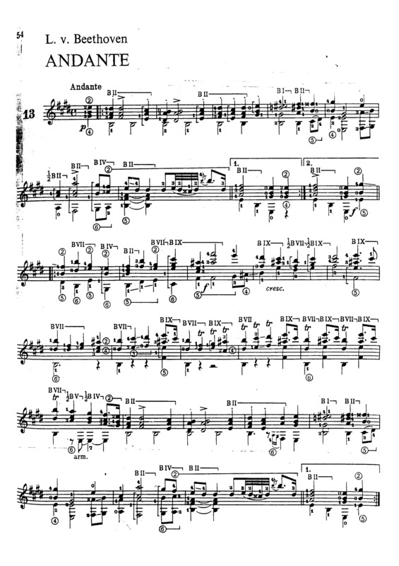 Partitura da música Andante In E Major