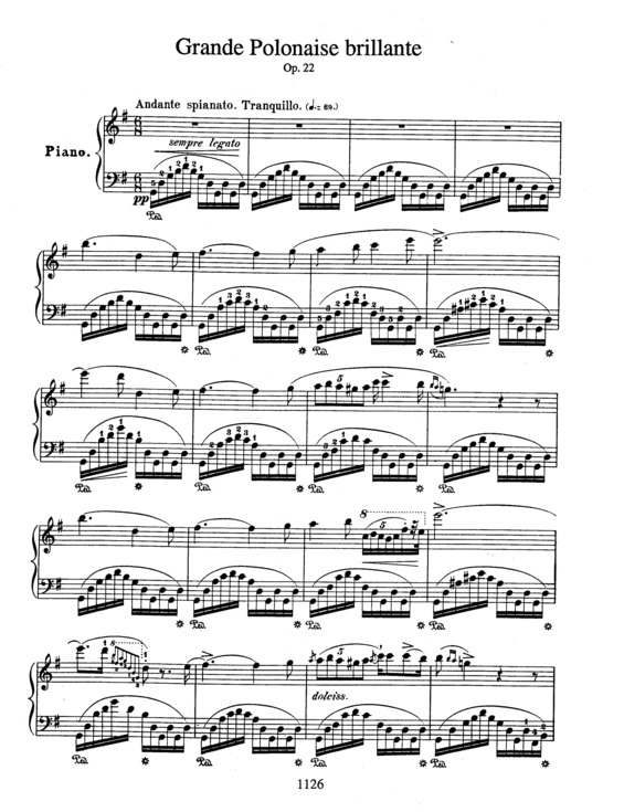 Partitura da música Andante spianato et Grande Polonaise brillante