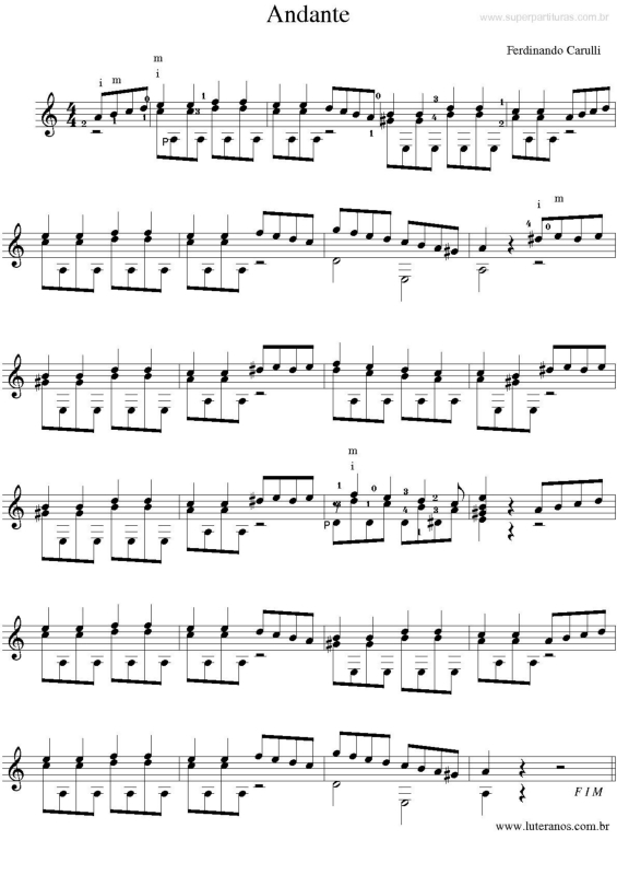 Partitura da música Andante v.2