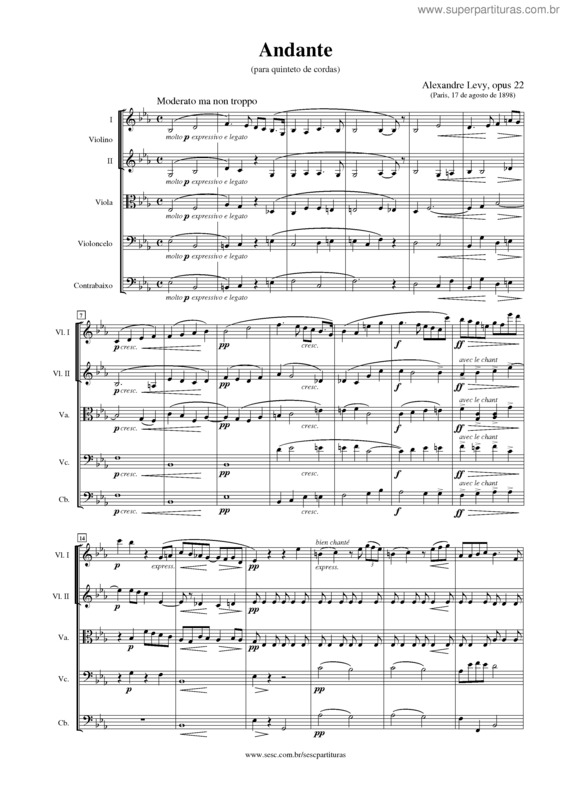 Partitura da música Andante v.3