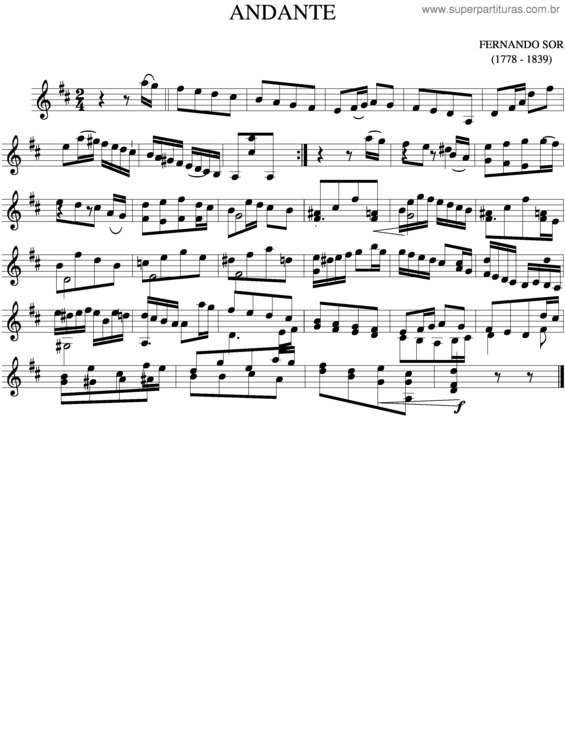 Partitura da música Andante v.4