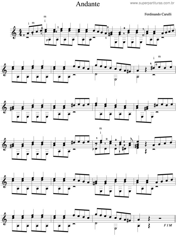 Partitura da música Andante v.5