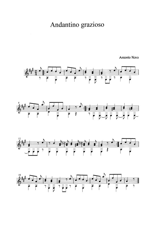 Partitura da música Andantino Grazioso