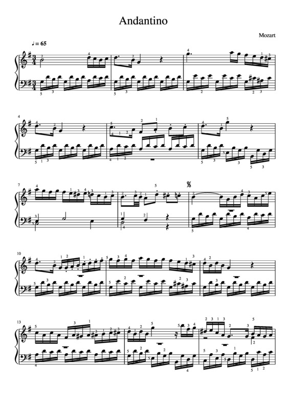 Partitura da música Andantino v.3