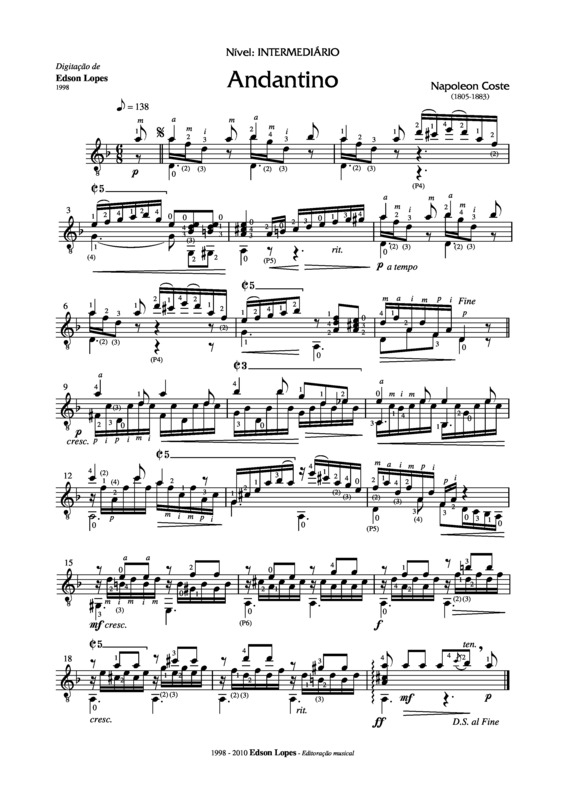 Partitura da música Andantino v.4