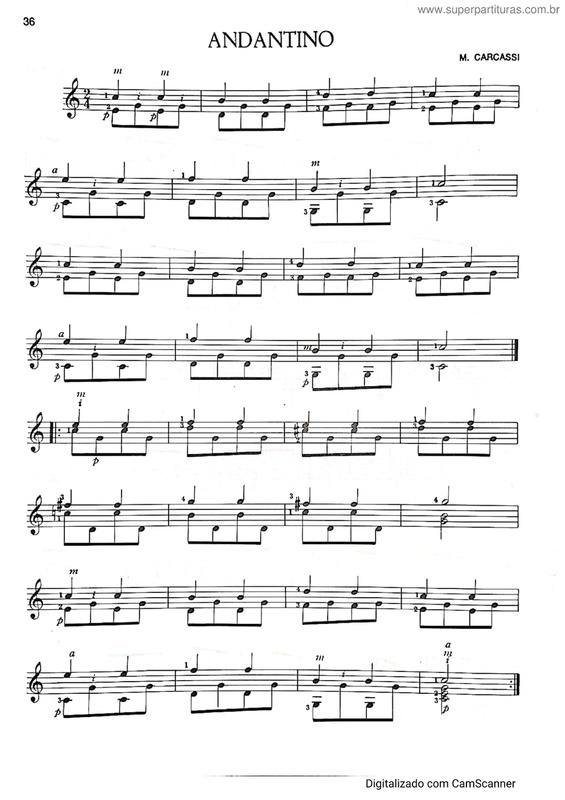 Partitura da música Andantino v.5