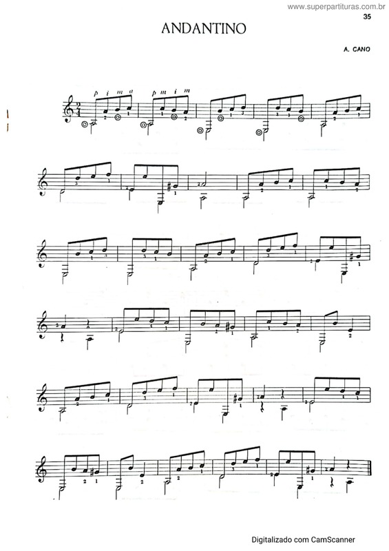 Partitura da música Andantino v.6