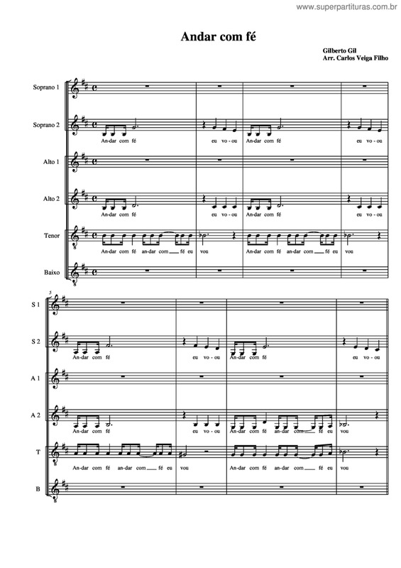 Partitura da música Andar Com Fé v.2