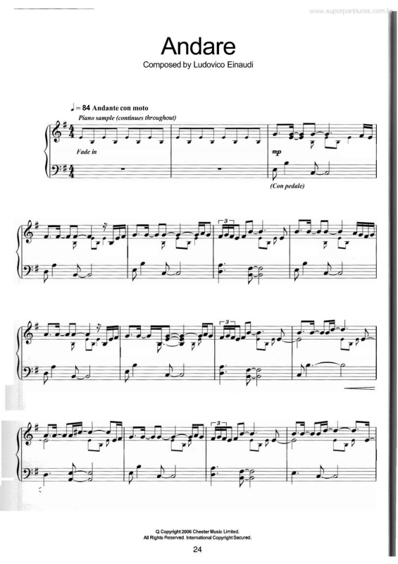 Partitura da música Andare