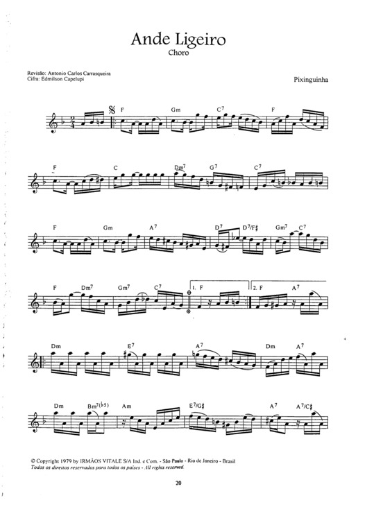 Partitura da música Ande Ligeiro v.7