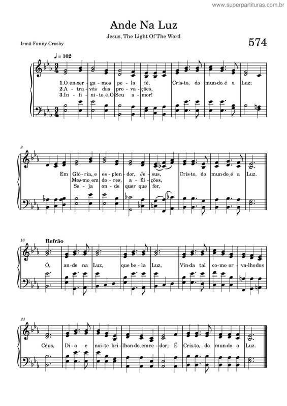 Partitura da música Ande Na Luz