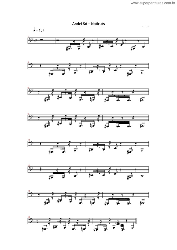 Partitura da música Andei Só