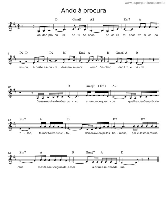 Partitura da música Ando À Procura