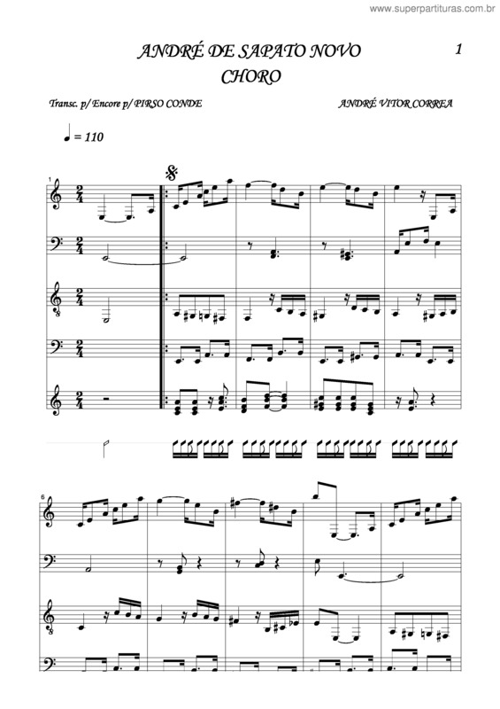 Partitura da música André De Sapato Novo v.14