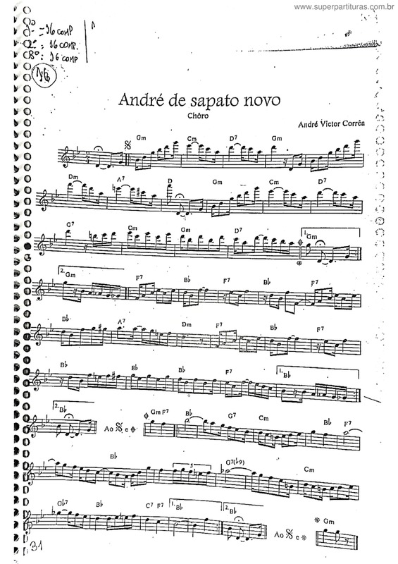 Partitura da música André De Sapato Novo v.15
