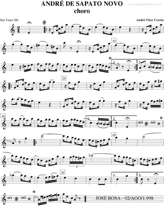 Partitura da música André De Sapato Novo