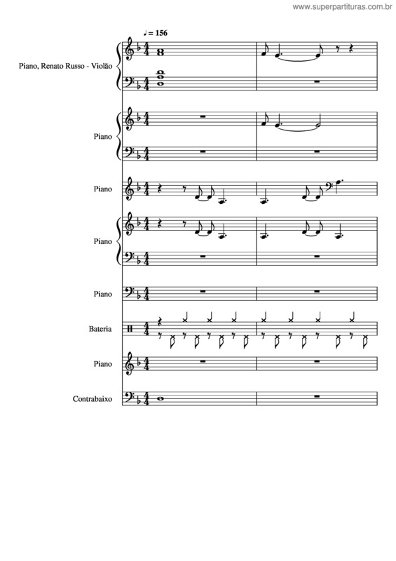 Partitura da música Andrea Dória ´Legião Urbana