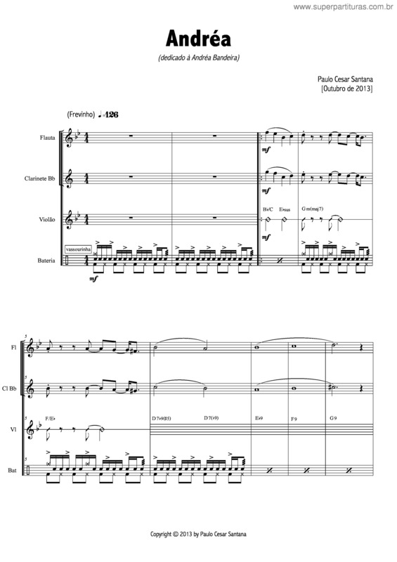 Partitura da música Andréa