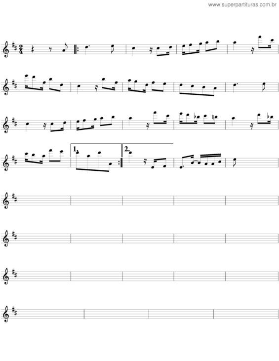 Partitura da música Angá