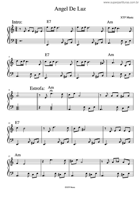 Partitura da música Angel De Luz Piano Solo