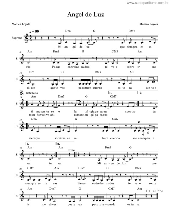 Partitura da música Angel De Luz v.6