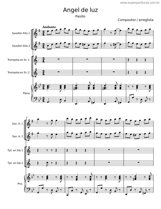 Partitura da música Angel De Luz v.7
