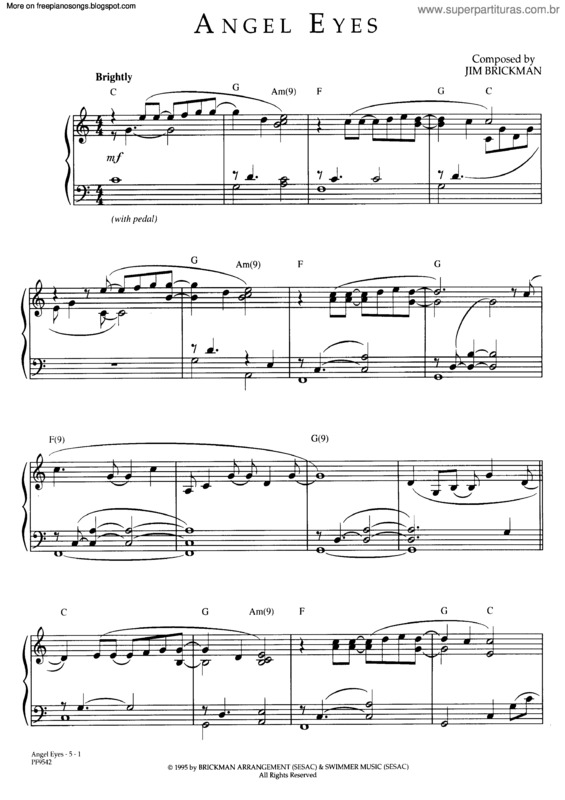 Partitura da música Angel Eyes v.5