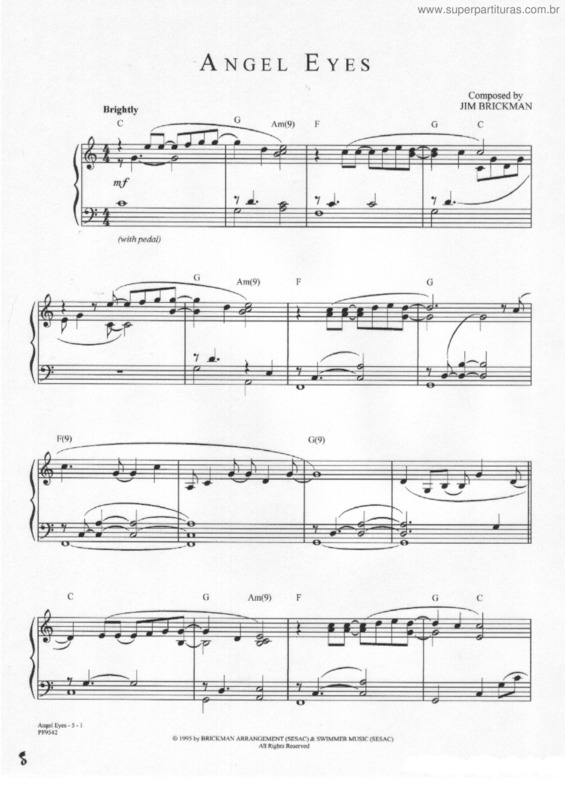 Partitura da música Angel Eyes