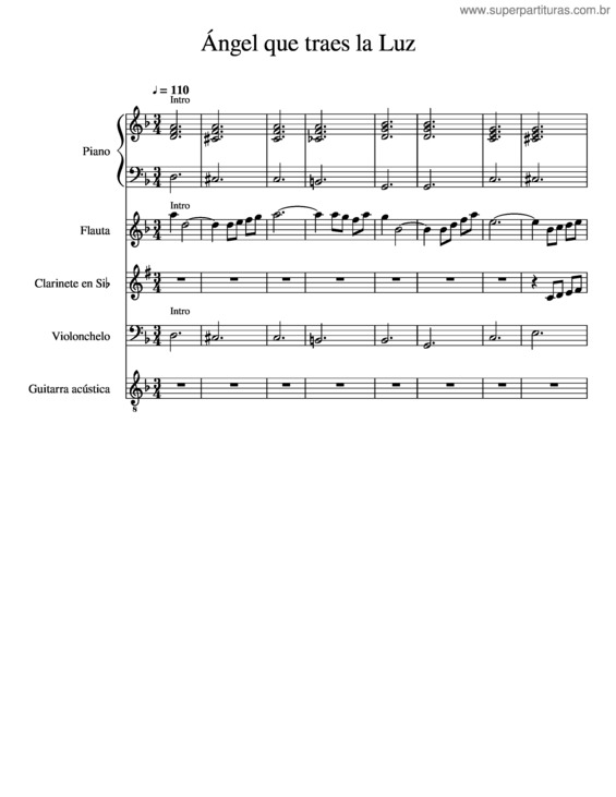 Partitura da música Ángel Que Traes La Luz