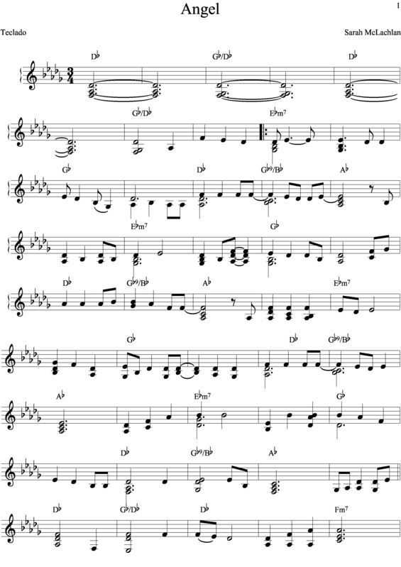 Partitura da música Angel v.16