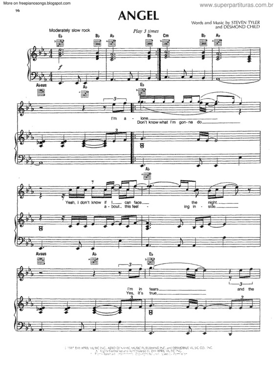 Partitura da música Angel v.17