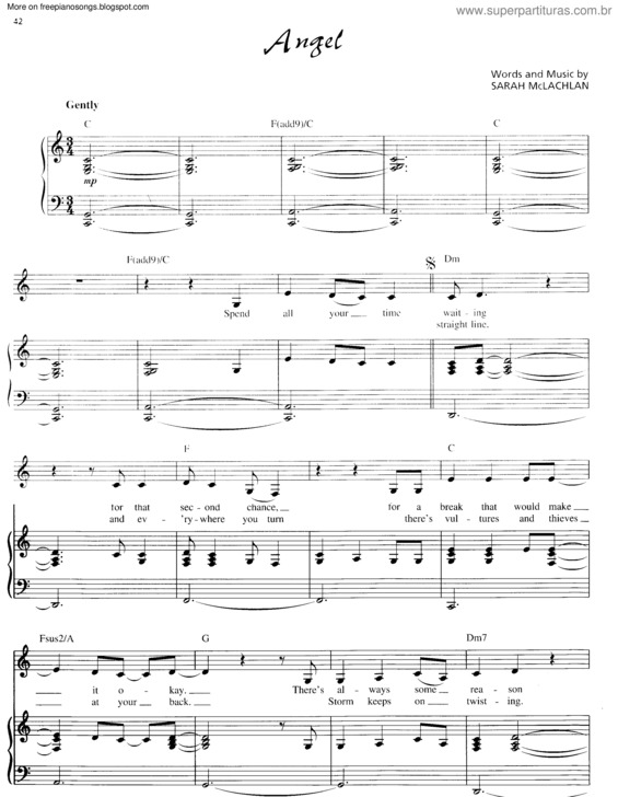 Partitura da música Angel v.18