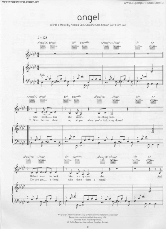 Partitura da música Angel v.20