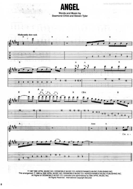 Partitura da música Angel v.3