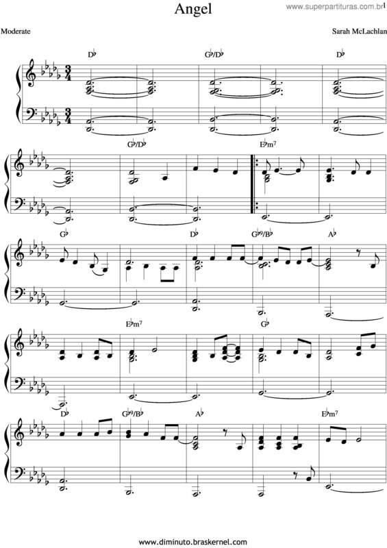 Partitura da música Angel v.5