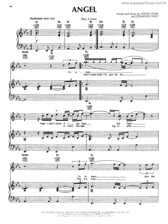 Partitura da música Angel v.6