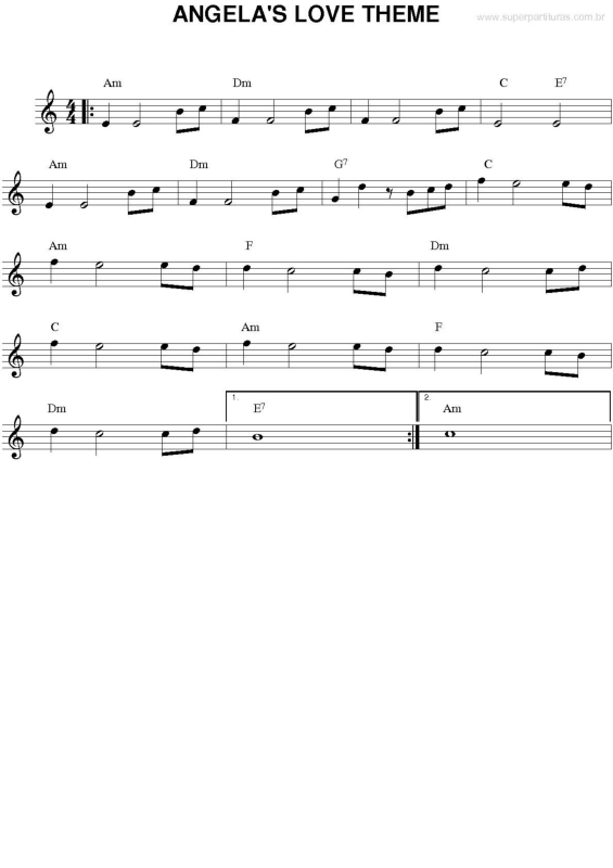 Partitura da música Angela`s Love Theme