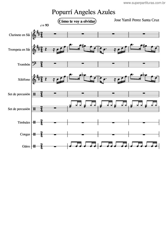 Partitura da música Angeles Azules
