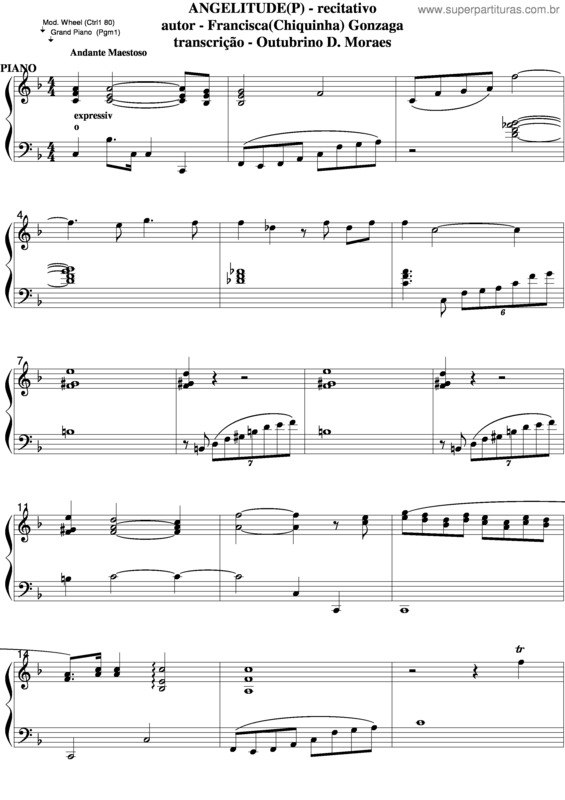 Partitura da música Angelitude