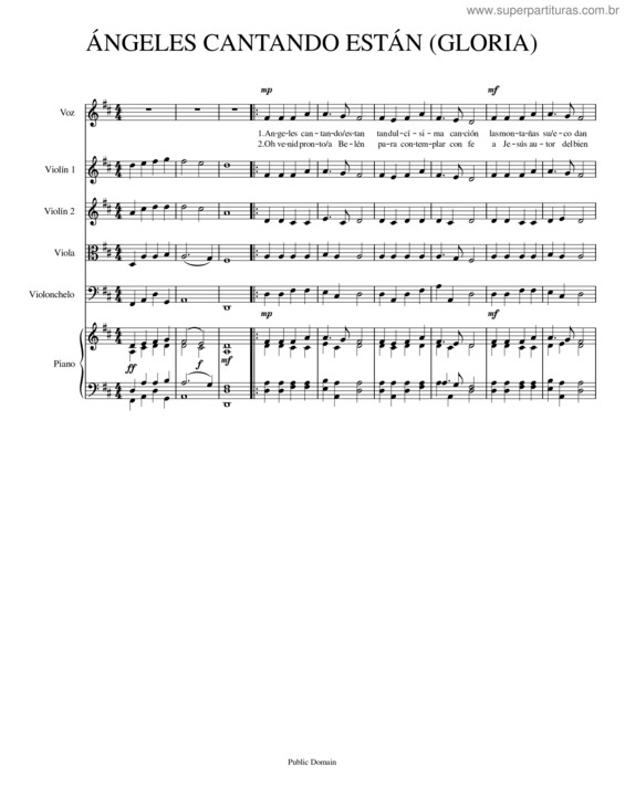 Partitura da música Angels We Have Heard On High – Misc Christmas Gloria In Excelsis Deo – Villancico – Ángeles Cantando Están