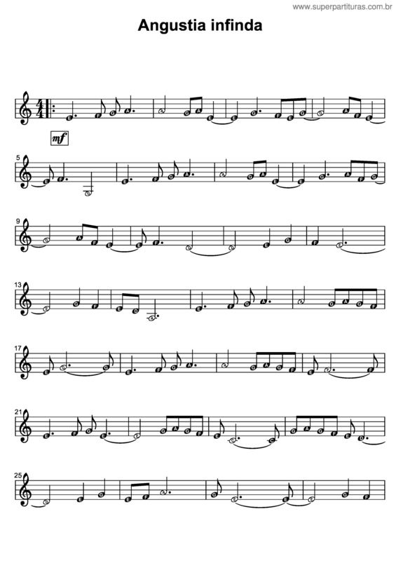 Partitura da música Angústia Infinda v.2