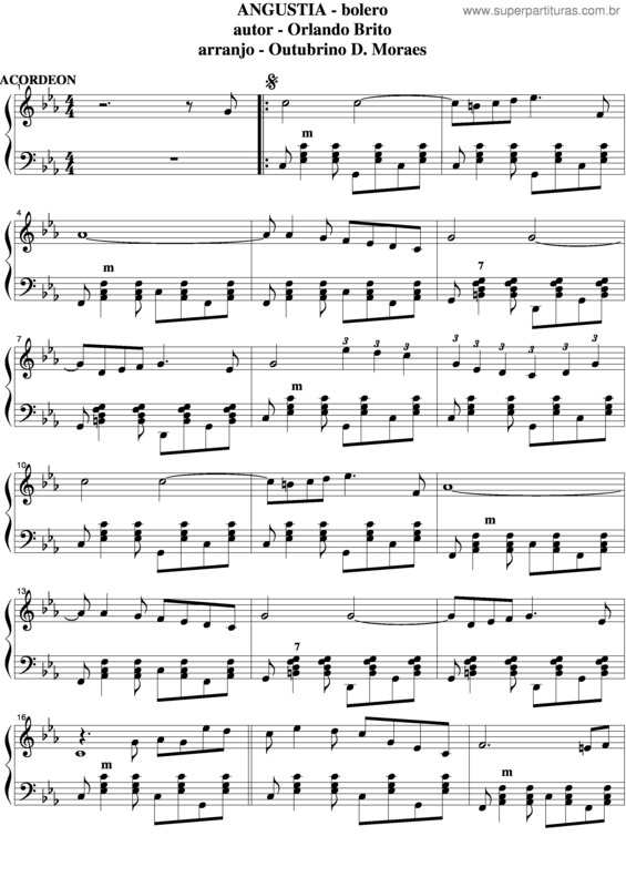 Partitura da música Angústia v.5