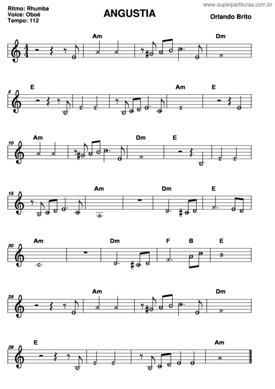 Partitura da música Angústia v.7