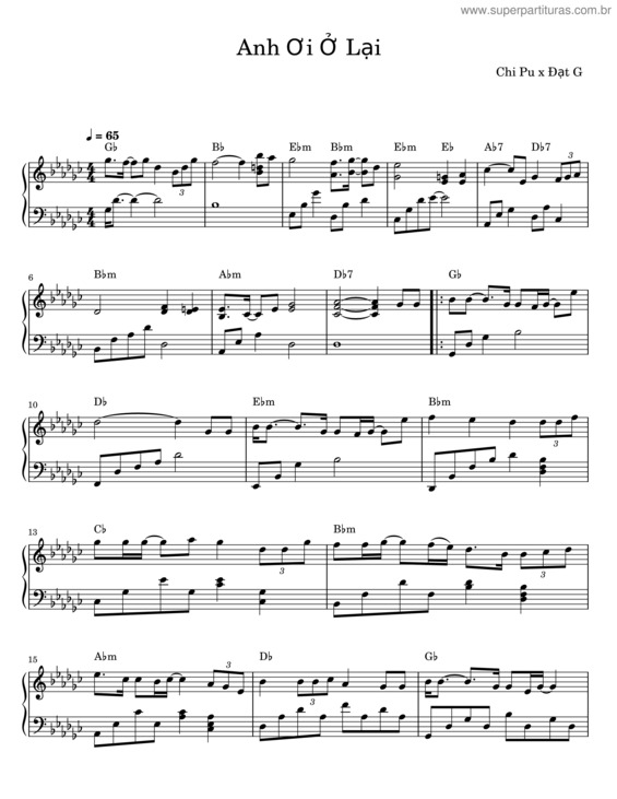 Partitura da música Anh Oi O Lai – Chi Pu