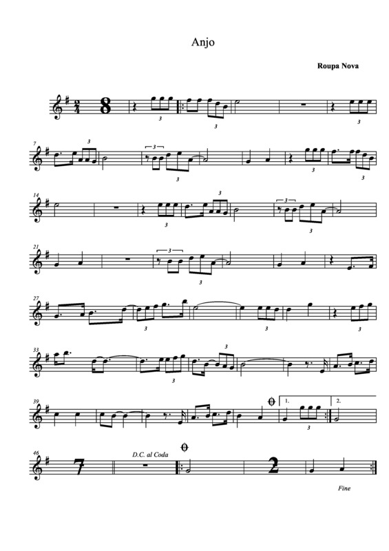 Partitura da música Anjo v.5