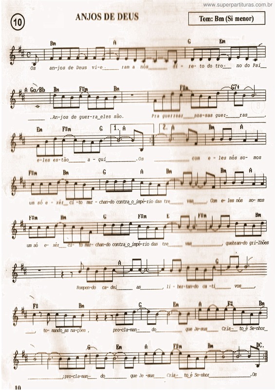 Partitura da música Anjos De Deus v.2