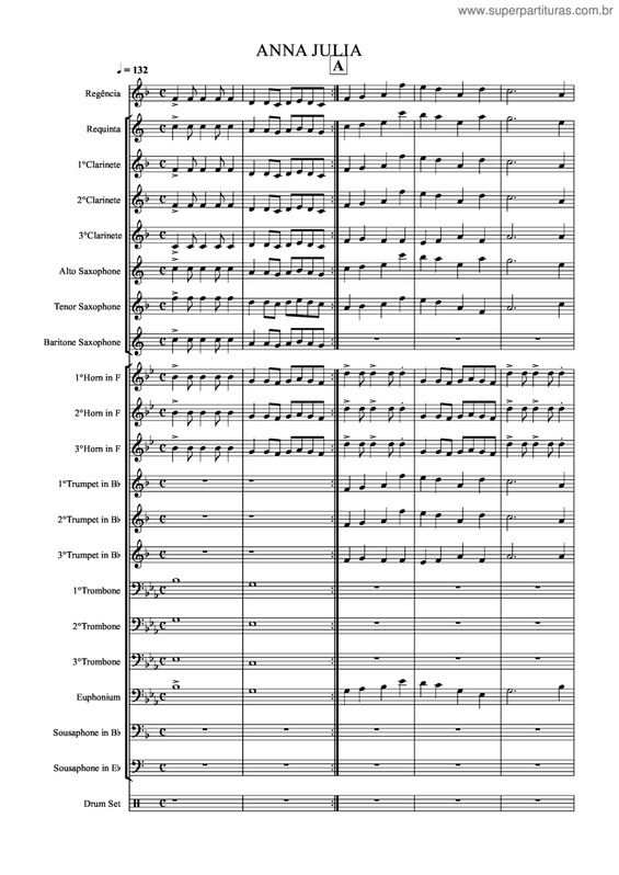 Partitura da música Anna Julia v.2