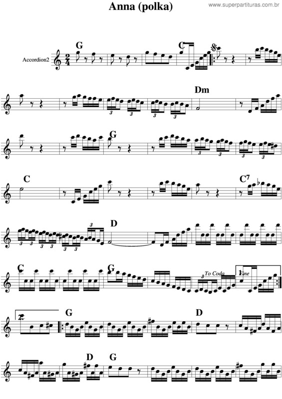 Partitura da música Anna Polka